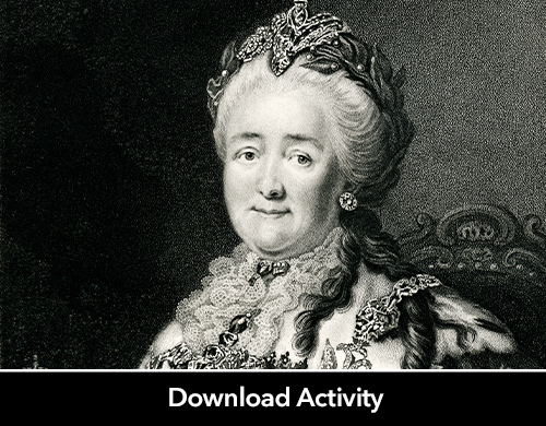 Catherine The Great portrait in black and white