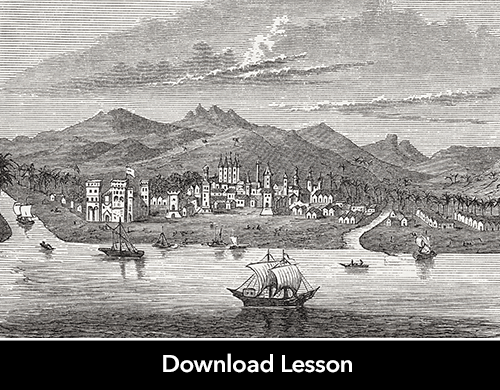 illustration of maritime trade on the Indian Ocean in the 16th century 