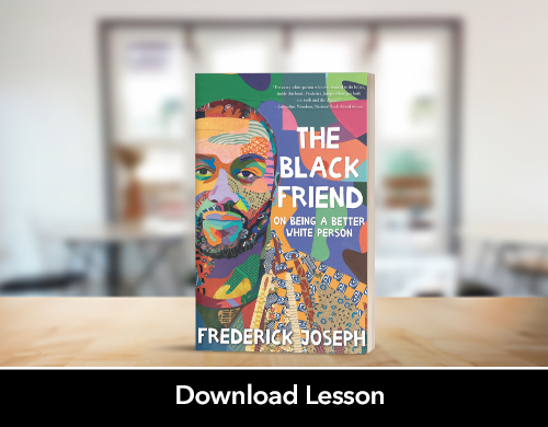 Text: Download Lesson; Image: Book cover of The Black Friend by Frederick Joseph
