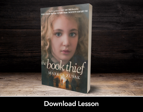 Text: Download Lesson; Image: The Book Thief book cover