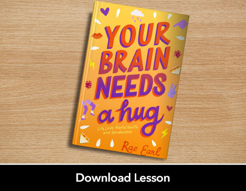 Text: Download Lesson; Image: Your Brain Needs a Hug book cover