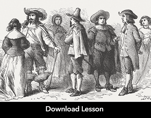 Text: Download Lesson; Image: Colonial Americans