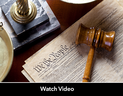 Text: Watch Video; Image: U.S. Constitution