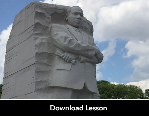 Text: Download Lesson; Image: MLK Statue